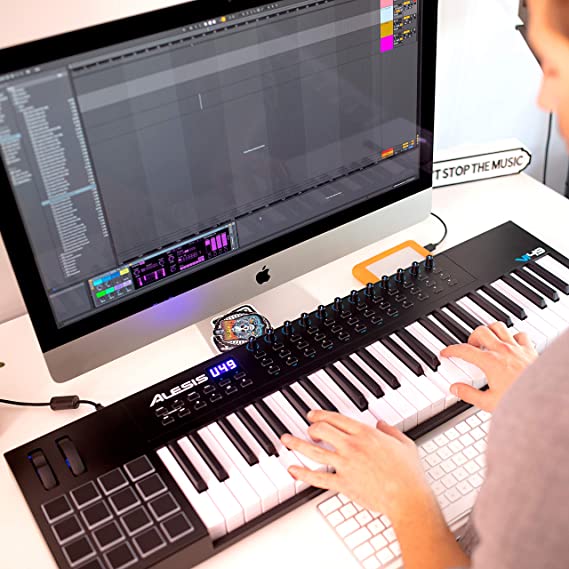 Alesis VI49 - 49 Key USB MIDI Keyboard Controller with, 16 Drum Pads, 12 Assignable Knobs, 36 Buttons and 5-Pin MIDI Out, Production Software Included - Image 4