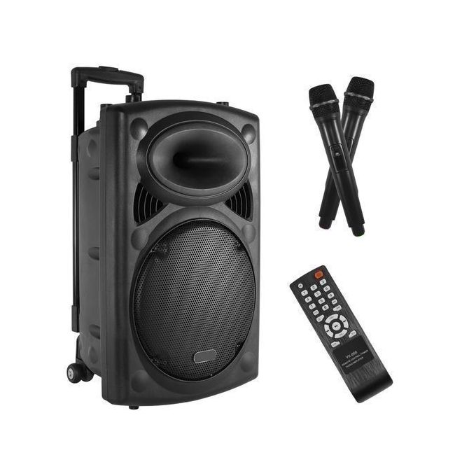 Sinel Sound PUBLIC ADDRESS SYSTEM 12" WITH BLUETOOTH AND TWO WIRELESS MIC+WHEELS