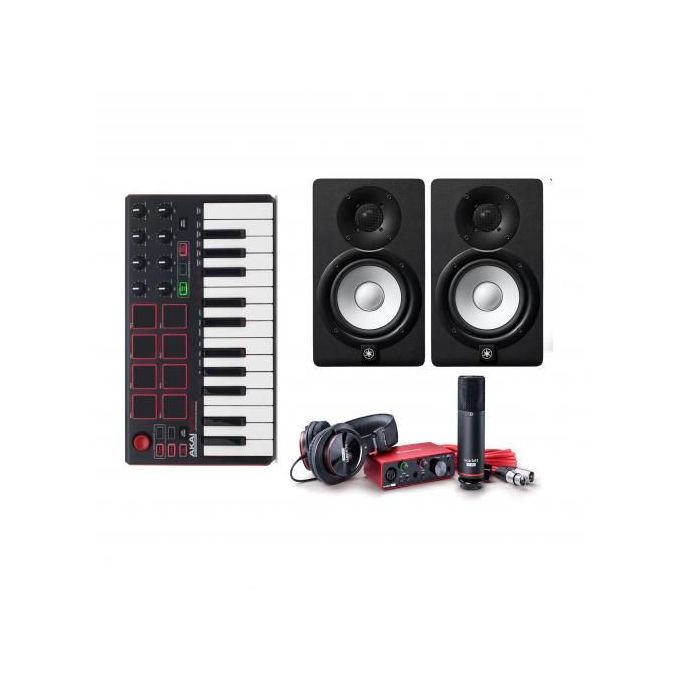 Focusrite Scarlett Solo (4th Gen) Studio Bundle + Yamaha HS-5 Monitor+Akai MPK Mini