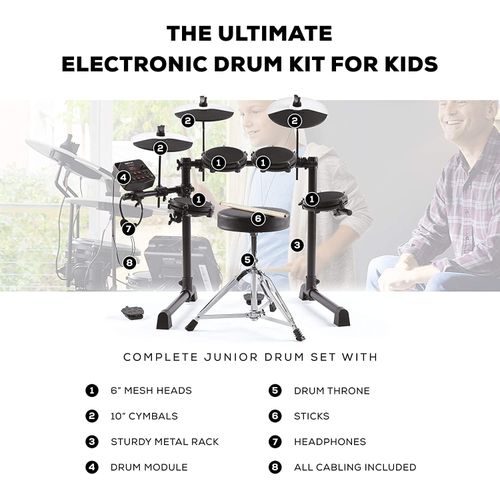 Alesis Debut Kit – Kids Drum Set With 4 Mesh Electric Drum Set Pads - Image 5