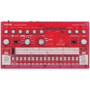 Behringer Analog Drum Machine USB / DIN MIDI Compatible 16-Step Sequencer with Analog Distortion RD-6-SB Strawberry