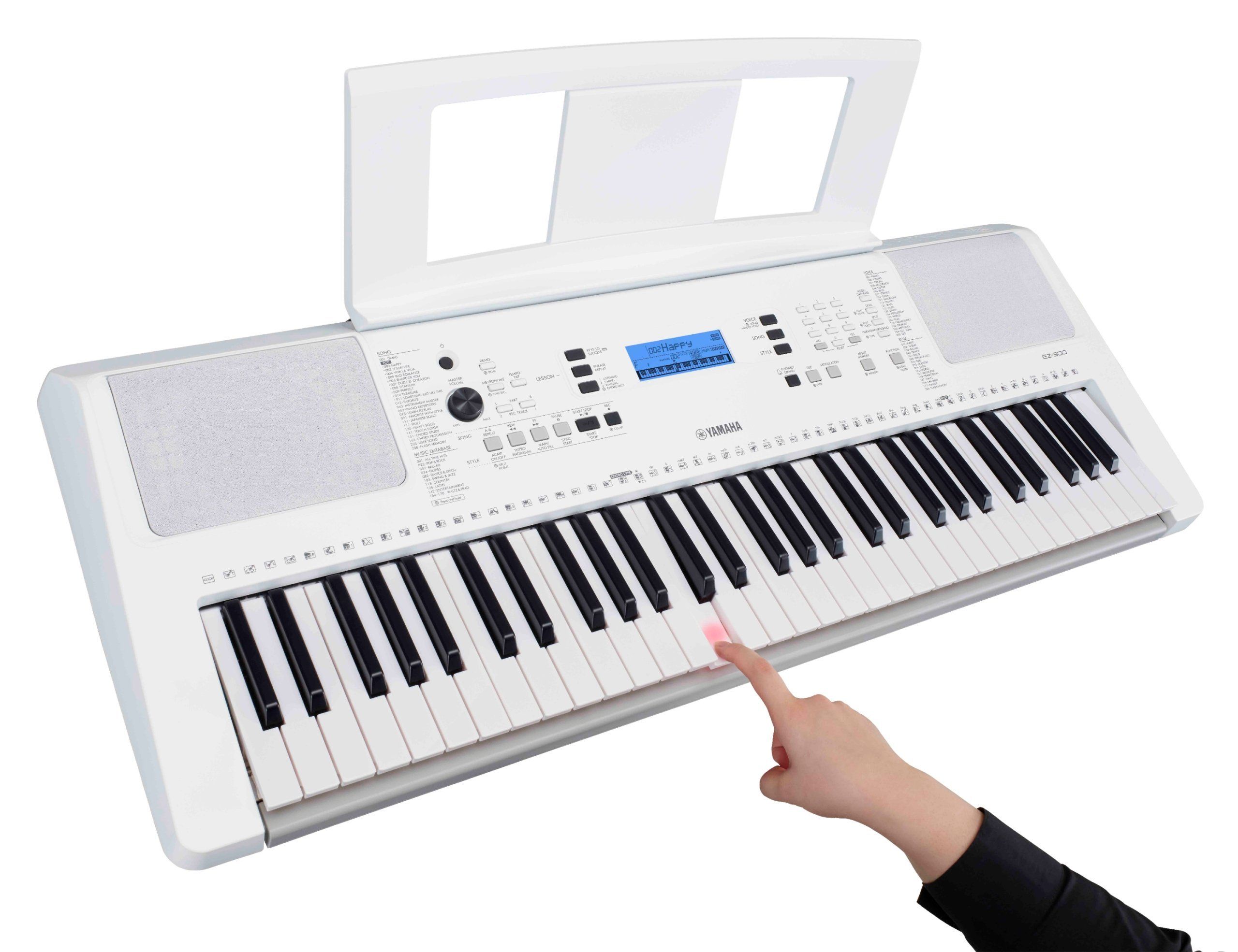 Yamaha EZ-300 61-Key Lighted Keys Portable Keyboard -White