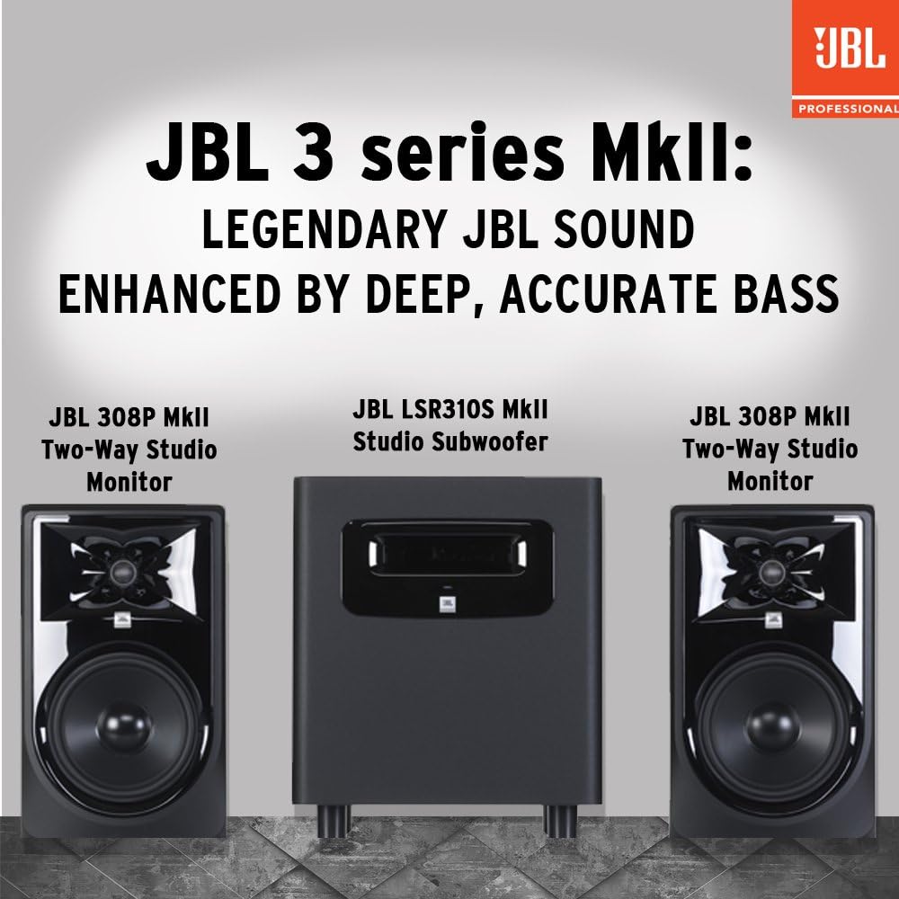 JBL Professional 308P MkII Next-Generation 8-Inch 2-Way Powered Studio Monitor, Black - Image 3