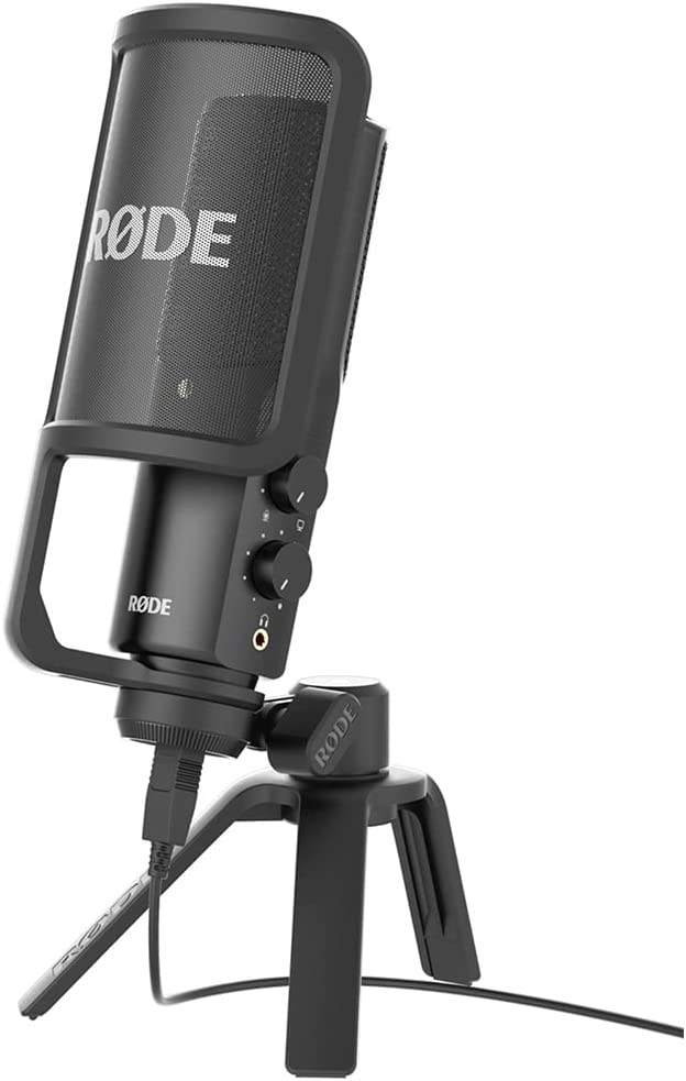 RØDE NT-USB Versatile Studio-quality Condenser USB Microphone with Pop Filter and Tripod for Streaming, Gaming, Podcasting, Music Production, Vocal and Instrument Recording