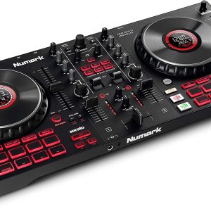 Numark Mixtrack Platinum FX - DJ Controller For Serato DJ with 4 Deck Control, DJ Mixer, Built-in Audio Interface, Jog Wheel Displays and FX Paddles