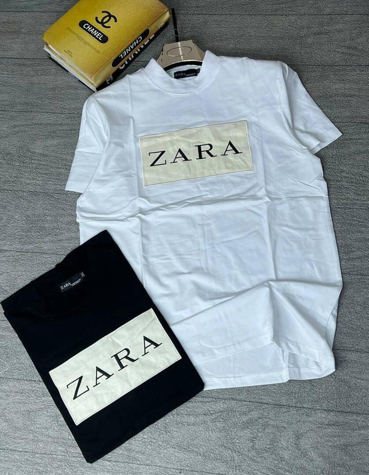 Original quality ZARA T shirts Colours :White, Black, Green and Brown In All sizes