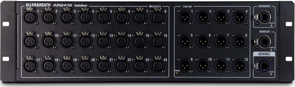 Allen & Heath AR2412 Remote Audio Rack for GLD Digital Mixing System, 24 In/12 Out, Black (AH-AR2-2412-BLK) - Image 2