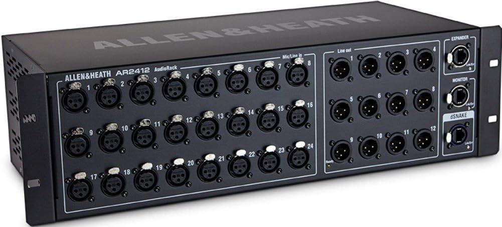 Allen & Heath AR2412 Remote Audio Rack for GLD Digital Mixing System, 24 In/12 Out, Black (AH-AR2-2412-BLK)