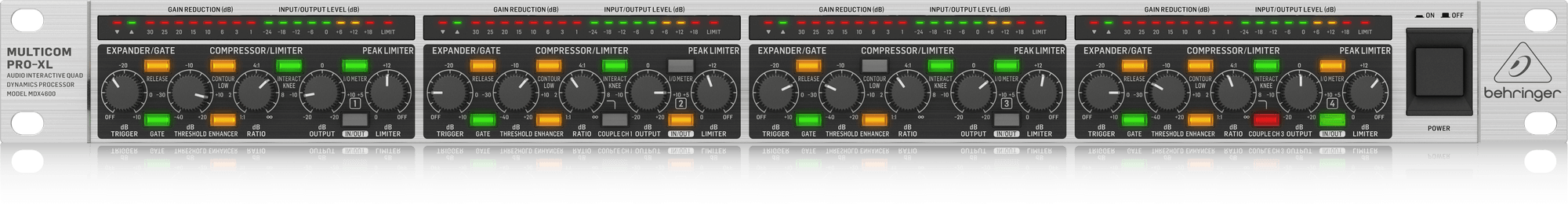 Behringer MDX4600 MULTICOM PRO-XL - 4 Channel Compressor/Limiter and Peak Limiter
