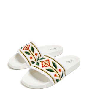 Casablanca embroidered terry slides