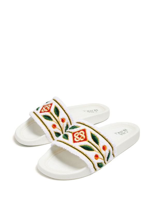 Casablanca embroidered terry slides
