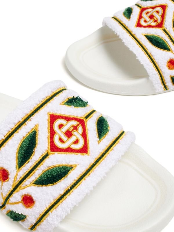 Casablanca embroidered terry slides - Image 2